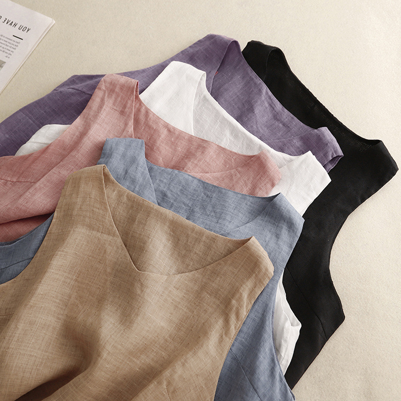 2025 New Pure Color Summer Lightweight Vest for Women, Artistic Sleeveless, Light and Comfortable V Neck Bottoming Shirt for Women