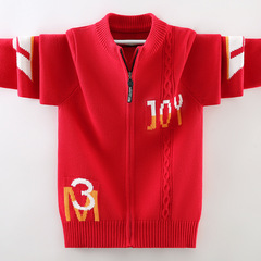 男童毛衣秋冬兒童拉鏈開衫春秋外穿上衣中大童棉線針織衫加絨加厚