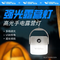 轻量型聚泛双光野营灯ABS带电显示露营灯便携式带挂钩设计手提灯