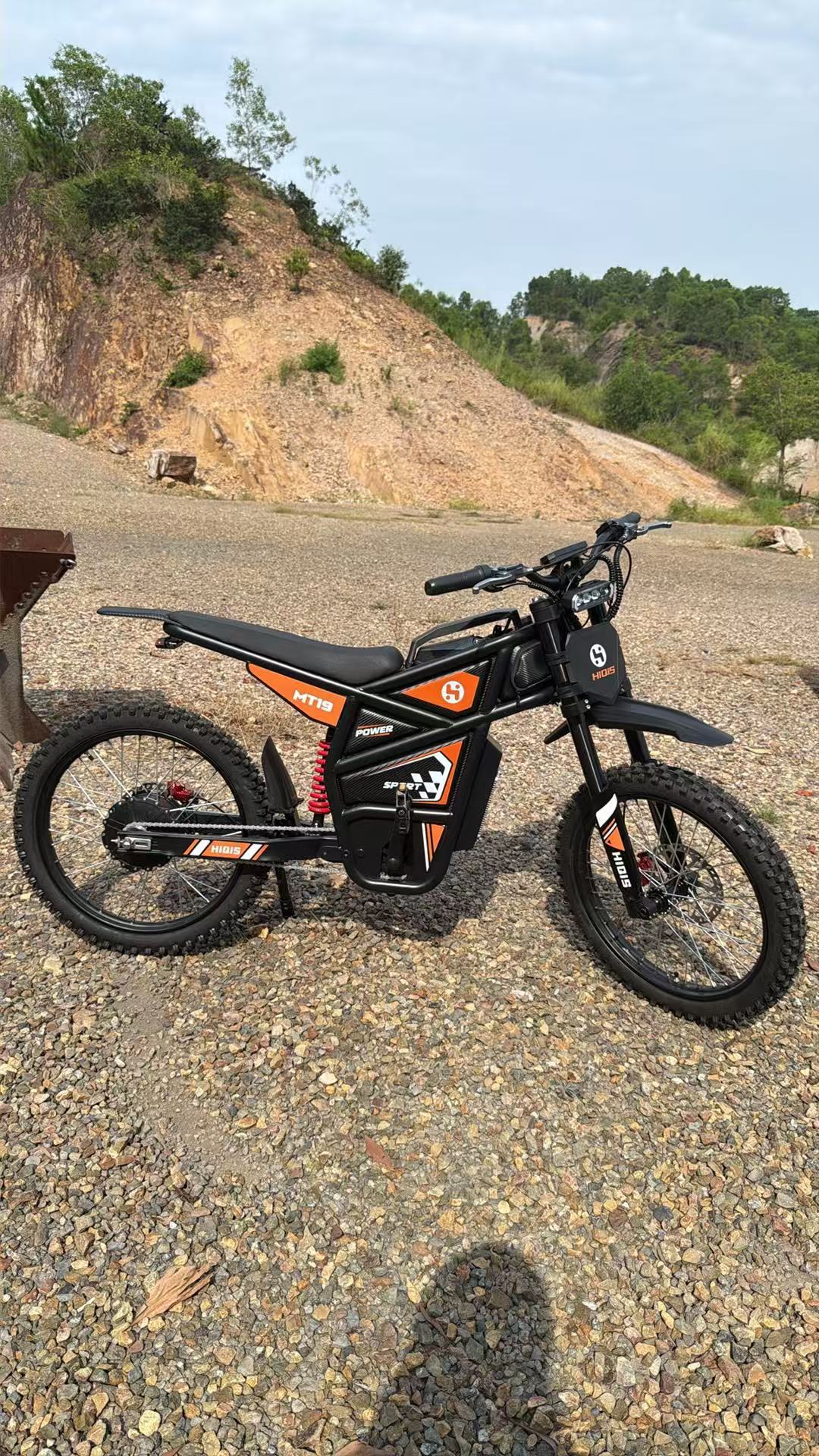 European and American Overseas Warehouse Cross-Border 19-Inch Off-Road Electric Motorcycle for Adults, 3000W Lithium Battery Mountain Bike, 60V 35Ah Electric Vehicle