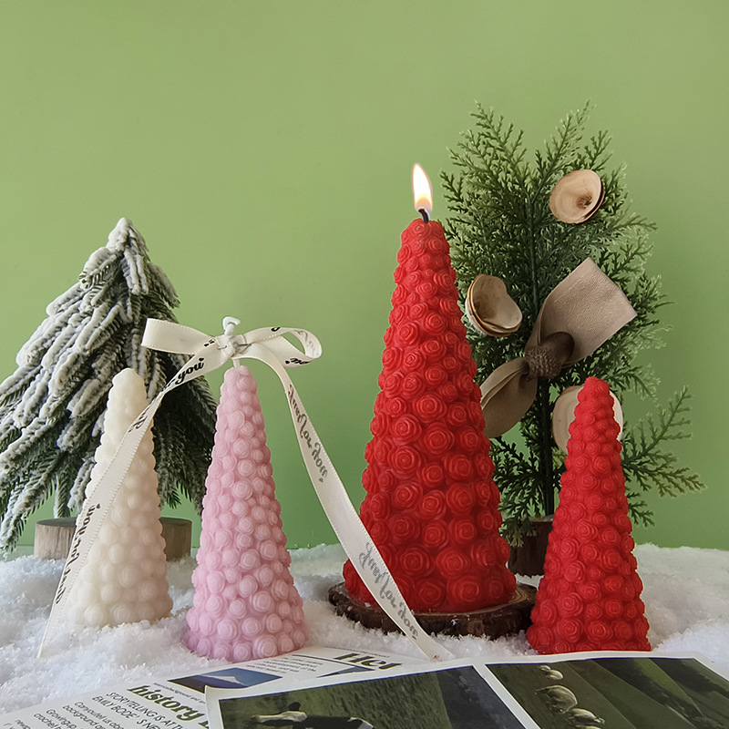 Molde de vela de estilo roseta Decoraciones de árbol de Navidad Aromaterapia Decoraciones de yeso Molde de silicona