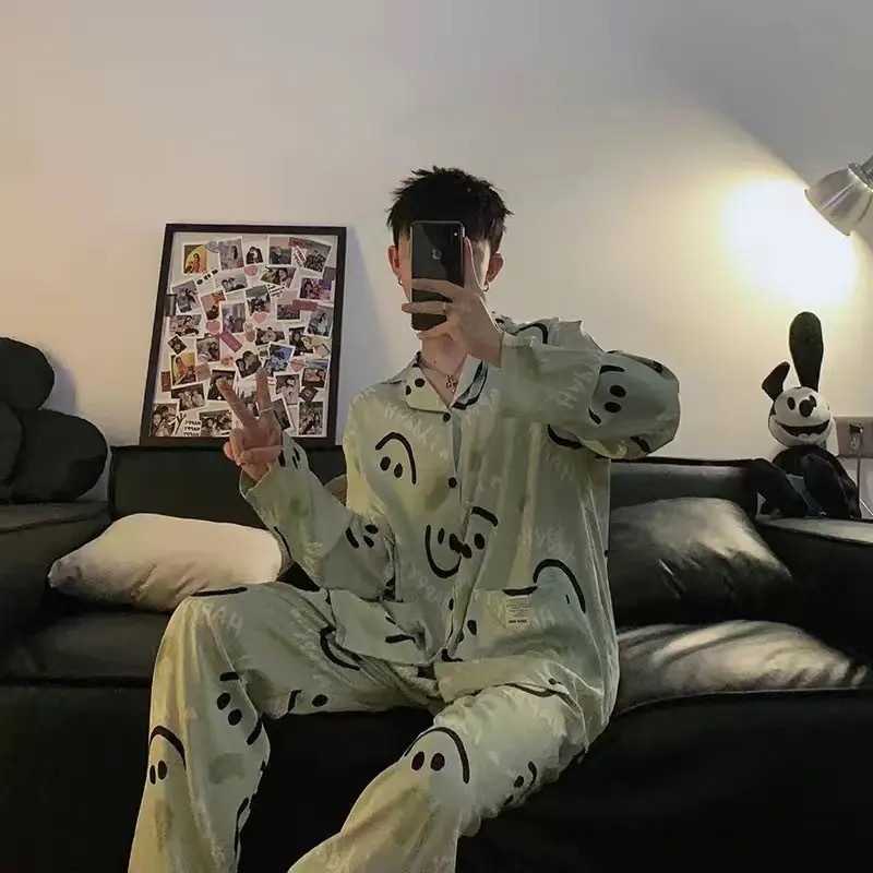 [남성긴팔바지] 그린스마일리페이스