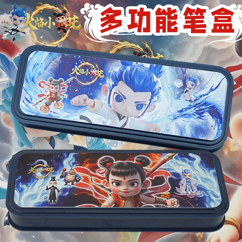 2025 nueva caja de papelería Xiaozha caja de lápiz de dibujos animados para niños caída bolsas de lápiz de gran capacidad jardín de infantes
