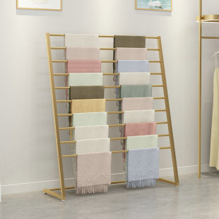 Floor Scarf Display Rack Scarf Rack Pants Fabric Multi-Layer Hanger Packaging Paper Storage Display Rack Wall Rack