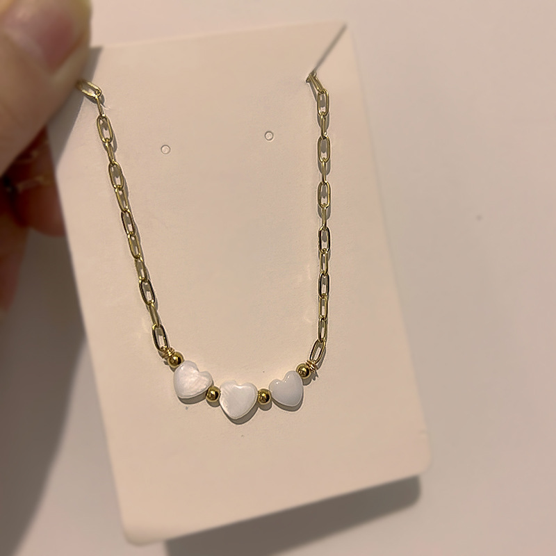 Star, Heart Shape Pattern Sweet Star Heart Shape Stainless Steel Shell Plating Necklace
