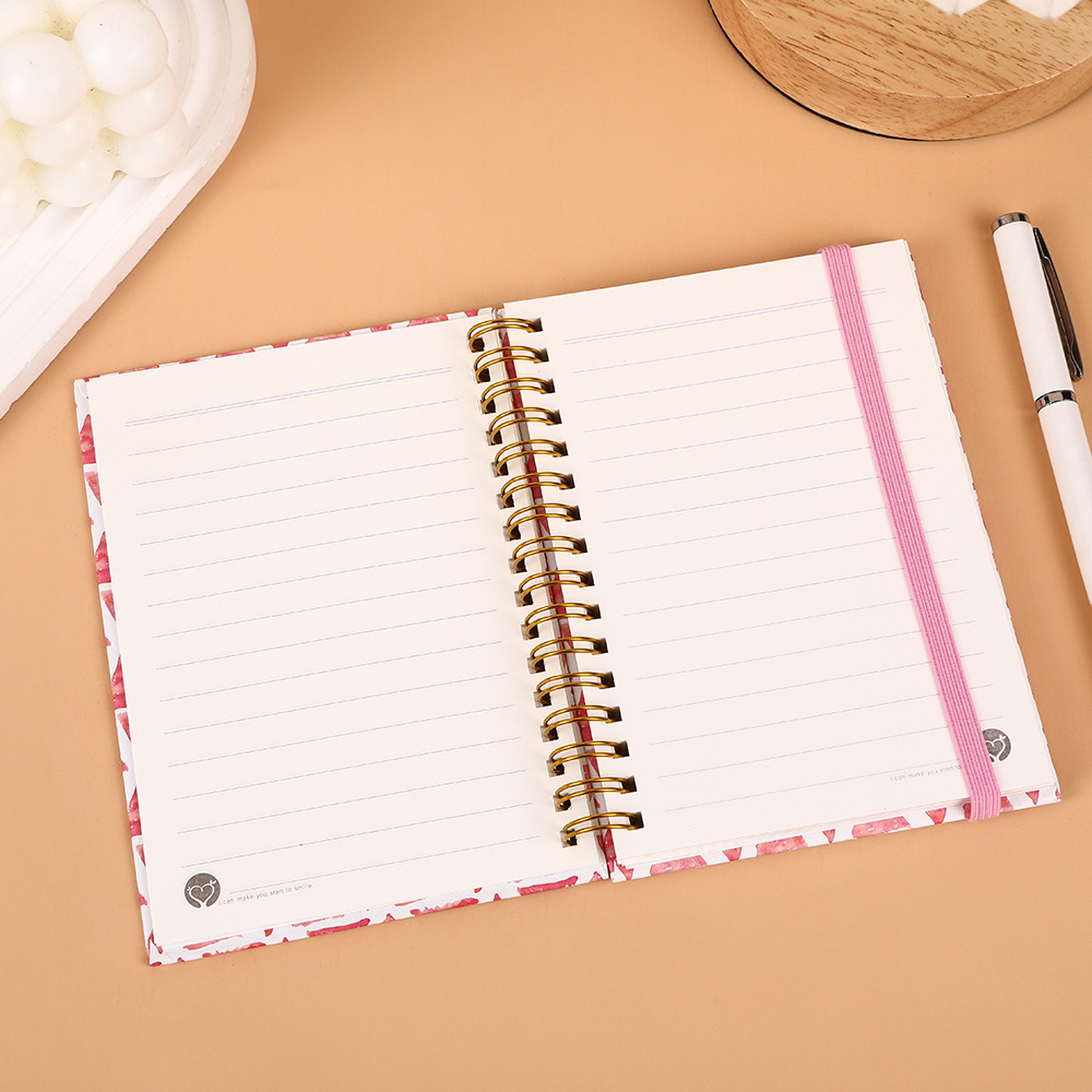 Cuaderno A6 con anillo espiral y correa elástica, mini libreta personalizada de fábrica, venta al por mayor