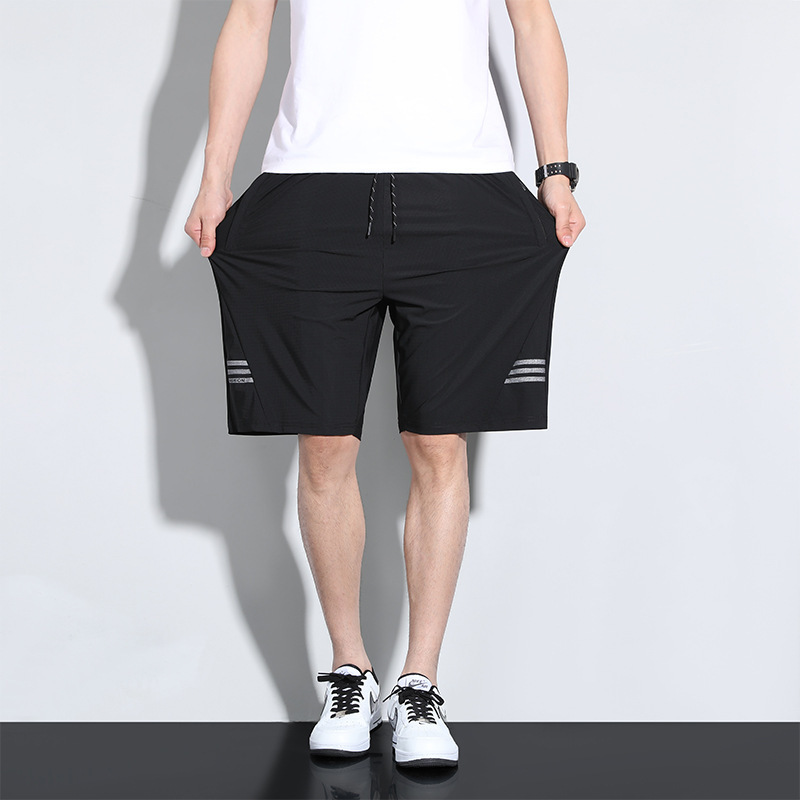 Super Size Men's Sports Shorts Summer Thin Fatty Fatty Fatty Plus Plus Plus Size Ice Silk Quick-drying Casual Pants 150.00kg 9