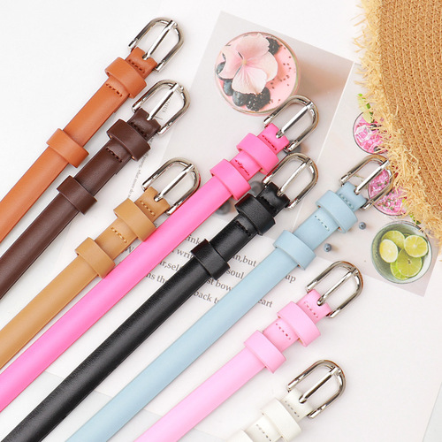 Women's Han Style Fashion Alloy Pin Buckle Slim Belt for Dresses and Small Coats, Simple Style Belt