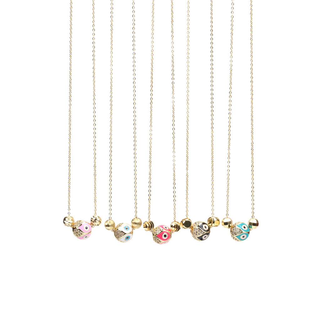 new fashion copper gold-plated devilu0027s eye oil drop pendent necklace