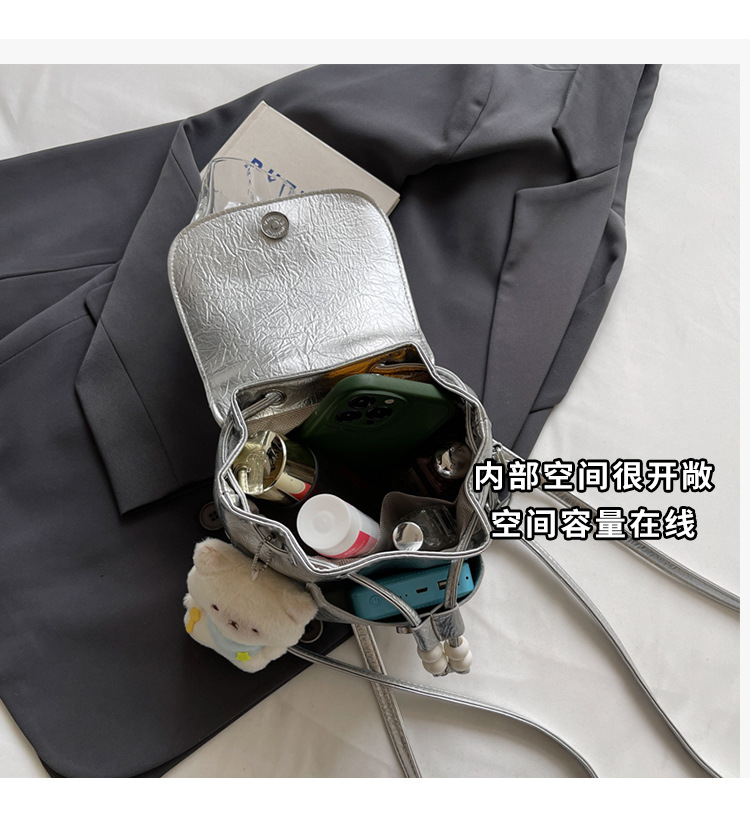 Stylish and sweet casual mini shopping and travel backpack 2025 New style, trendy and versatile solid color hand-held backpack undefined