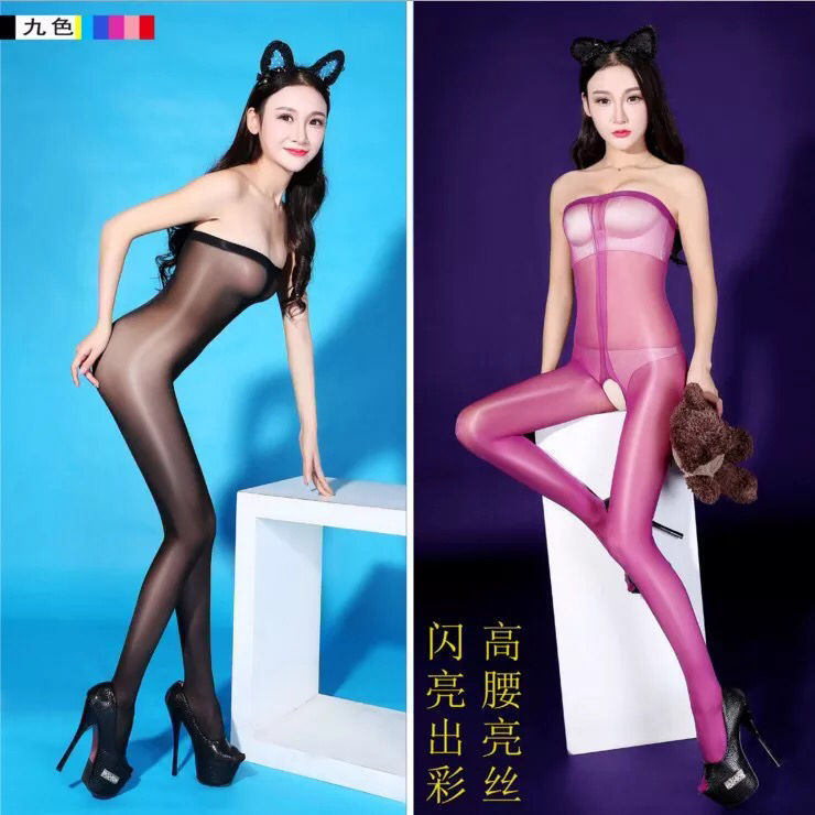 Long Night Sexy Underwear Pushsuit Socks Glitter Transparent Pantyhose Sexy Stockings Pushsuit 4690