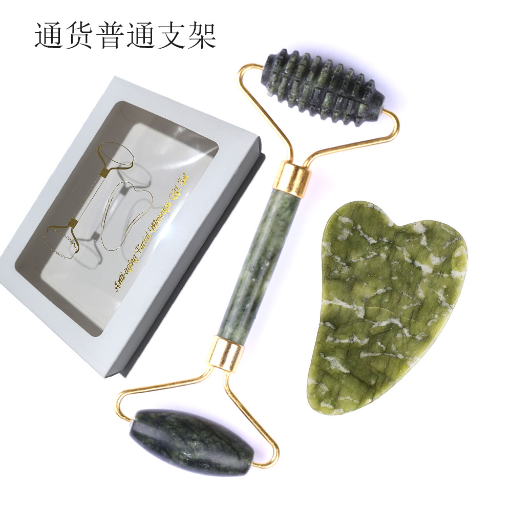 Rodillo masajeador de jade para rostro y cuerpo, palo de masaje para raspado de meridianos, fabricante transfronterizo de productos para el cuidado de la salud