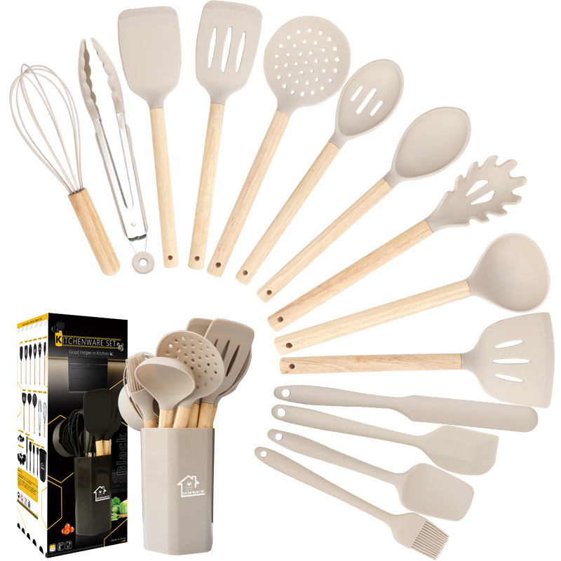 10 conjuntos de utensilios de cocina antiadherente de silicona de silicona de grado alimenticio para el hogar set de utensilios de cocina al por mayor