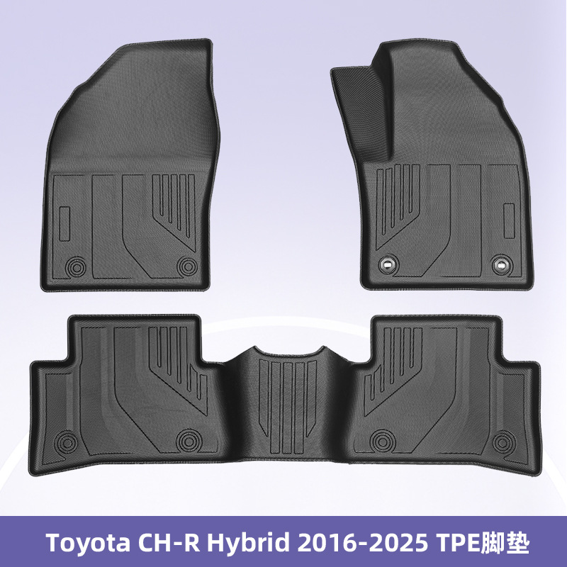 Para Toyota CH-R híbrido 2016 - 2025 timón derecho 3D todo el tiempo material TPE almohadilla de pie cojín de colateral
