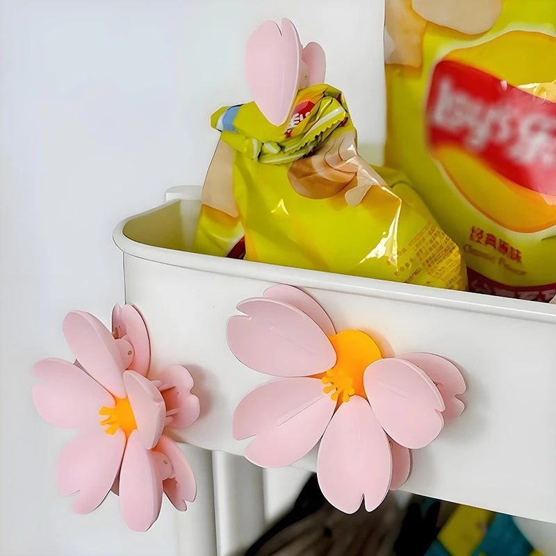 シーリングクリップクリエイティブ桜高価値磁気冷蔵庫マグネット家庭用かわいいスナックシーリングクリップキッチン食品シーリング|undefined