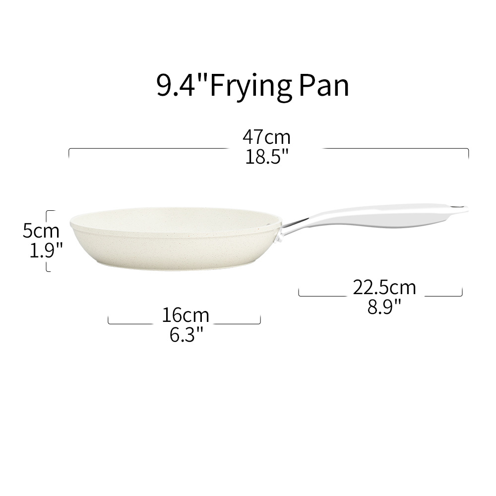 대리석 오프화이트 + 스틸 손잡이(커버 제외) 24cm
