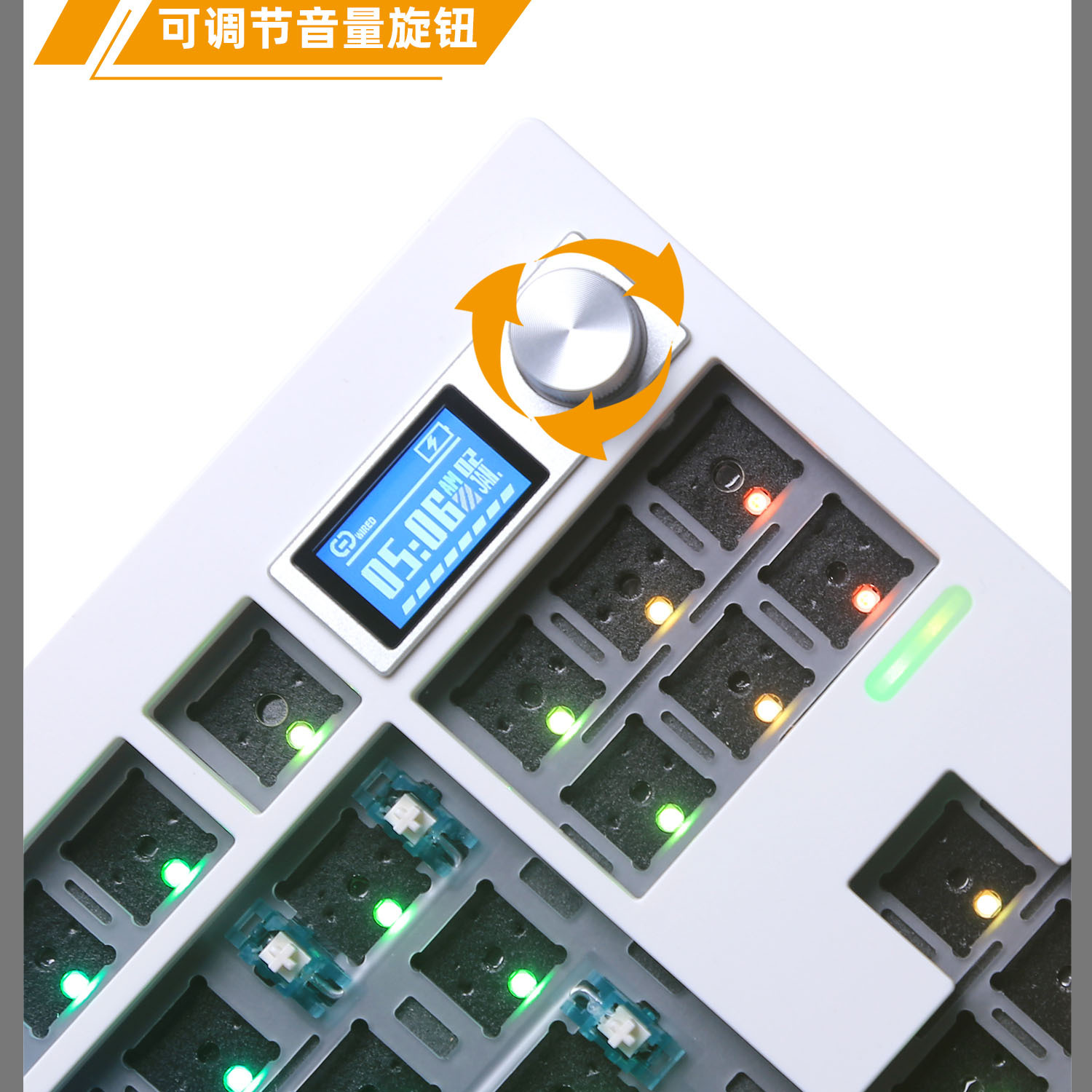 Zuoya GMK87 de tres modelos personalizados DIY Kit de Teclado mecánico con perilla compatible con retroiluminación RGB de enchufe caliente