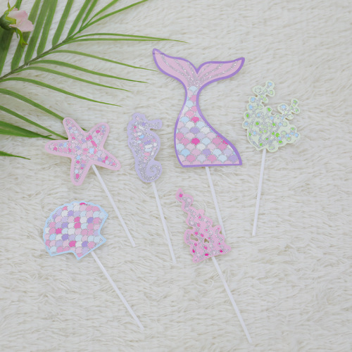 Manufacturer Baked Cake Decoration Cartoon Animal Unicorn Theme Series Candy Traffic Cake Decoration Insert Card