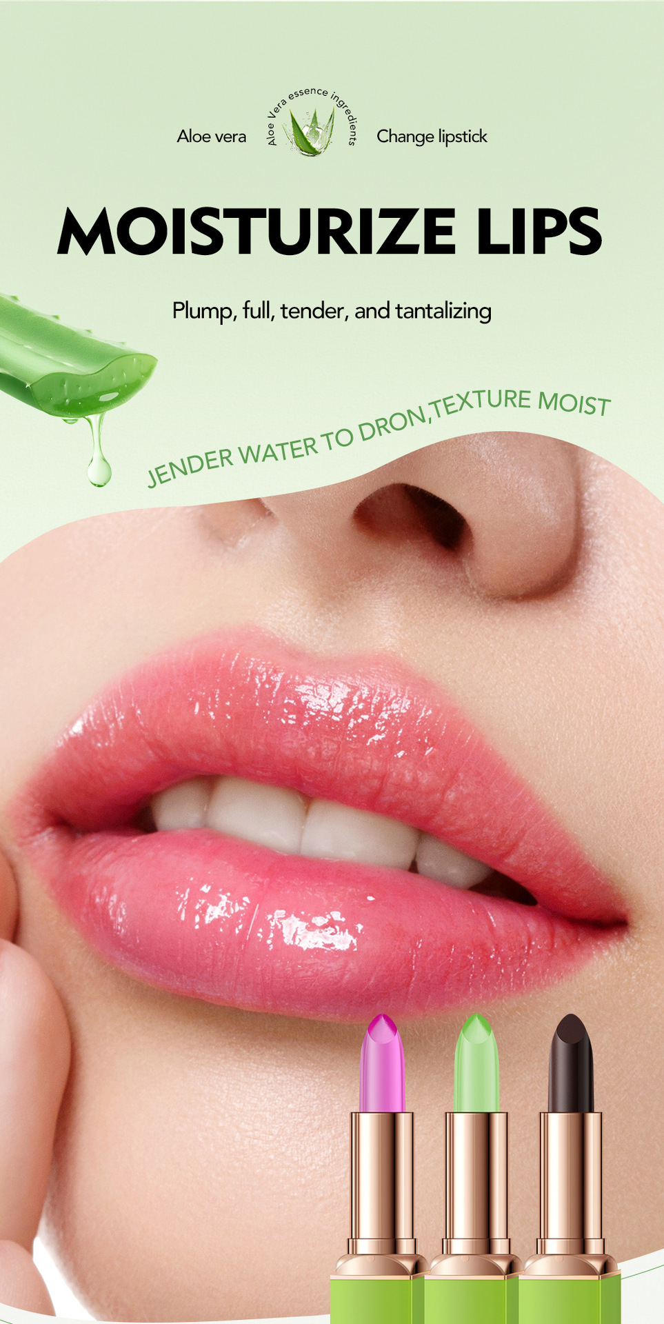 warm lipstick Cross-border NOS Aloe Vera temperature-changing Lipstick Lipstick does not stick to the cup and provides long-lasting moisturizing and nourishing lip lines undefined