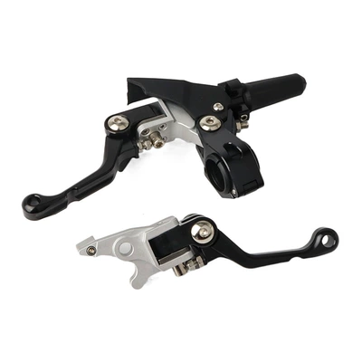 Off-Road Motorcycle Anti-Fall Foldableing Motorcycle Handle Cover - cqr-clutch-brake-lever-set-black