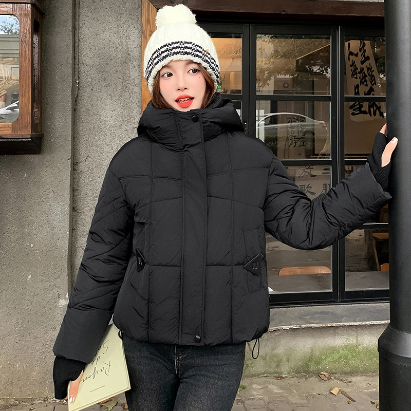 Ropa de pan gruesa, ropa de algodón corta de pluma, ropa de algodón femenina coreana suelta, chaqueta de algodón para estudiantes de otoño y invierno en moda