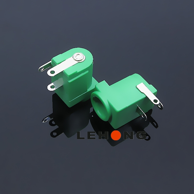 DC-005T-20凸头绿色/耐高温铜环保/DC电源插座/直流DC插座