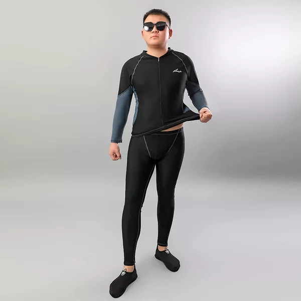 Swimming Suit Men's Training Swimming Suit Adult Split plus size Swimming Trunks Long Sleeve Sun Protection suit Beach Men's Swimming Suit