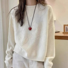 套头毛衣女秋冬新款洋气韩版宽松遮肉欧洲站时尚设计感针织上衣女