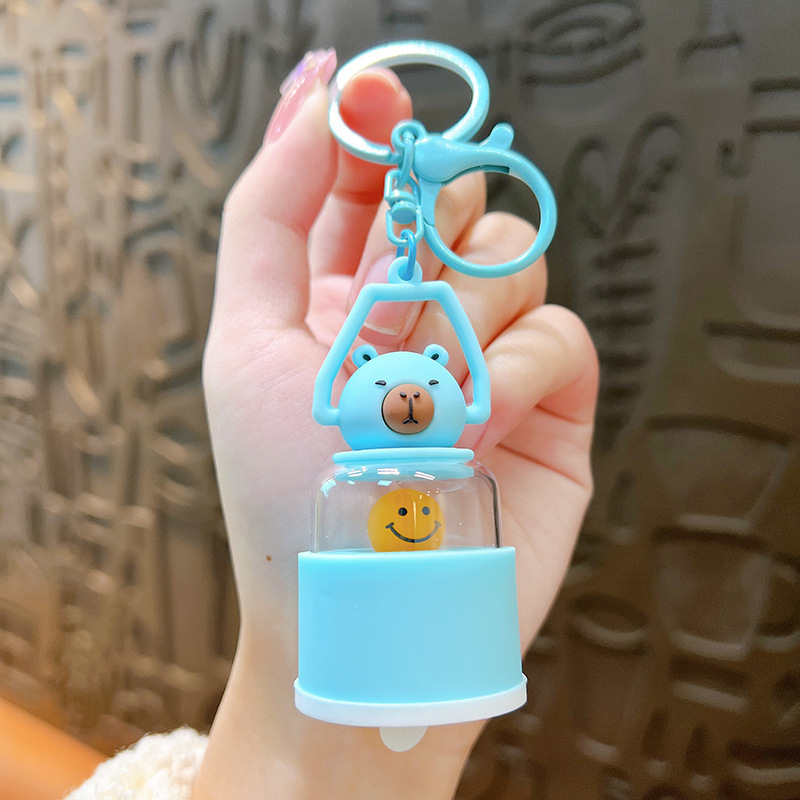 クリエイティブかわいいカピバラナイトライトキーホルダー漫画カピバラバッグペンダントカップルギフト卸売|undefined