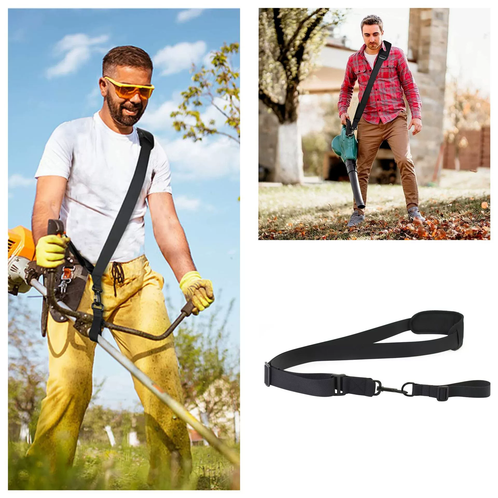 Новый трансграничный плечевой ремень для газонокосилки, Регулируемый боковой подвесной аксессуар для газонокосилки, Обрезной фиксированный ремень для воздуходувки листьев в наличии