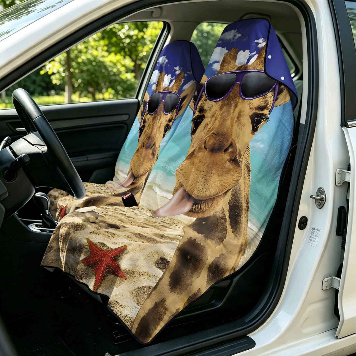 2-piece dual-use car seat cover, ultra-fine fiber, can be used as a beach towel, printed car protective seat cover 13