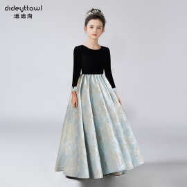 跨境货源儿童礼服公主裙女童钢琴演奏礼服学生主持表演演出服