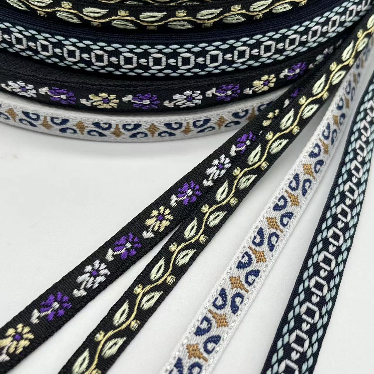 厂家直销新款波西米亚风提花织带汉服服装辅料diy配饰发夹花边带