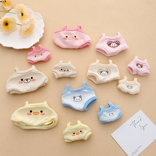 Baby clothes 10cm 20cm cotton doll suspenders clothes cute romper one-piece suit star doll changing assembly