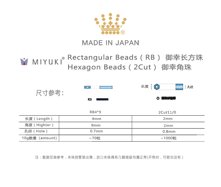 RB长方珠角珠尺寸