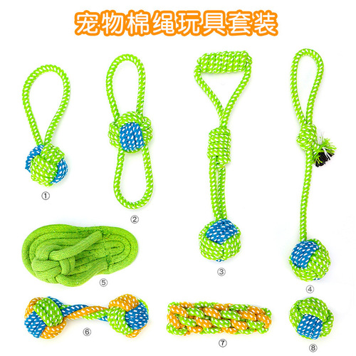 Pet Supplies New Pet Toys Combo Set Pet Cotton Rope Dog Toy Durable Chew Toys for Dogs