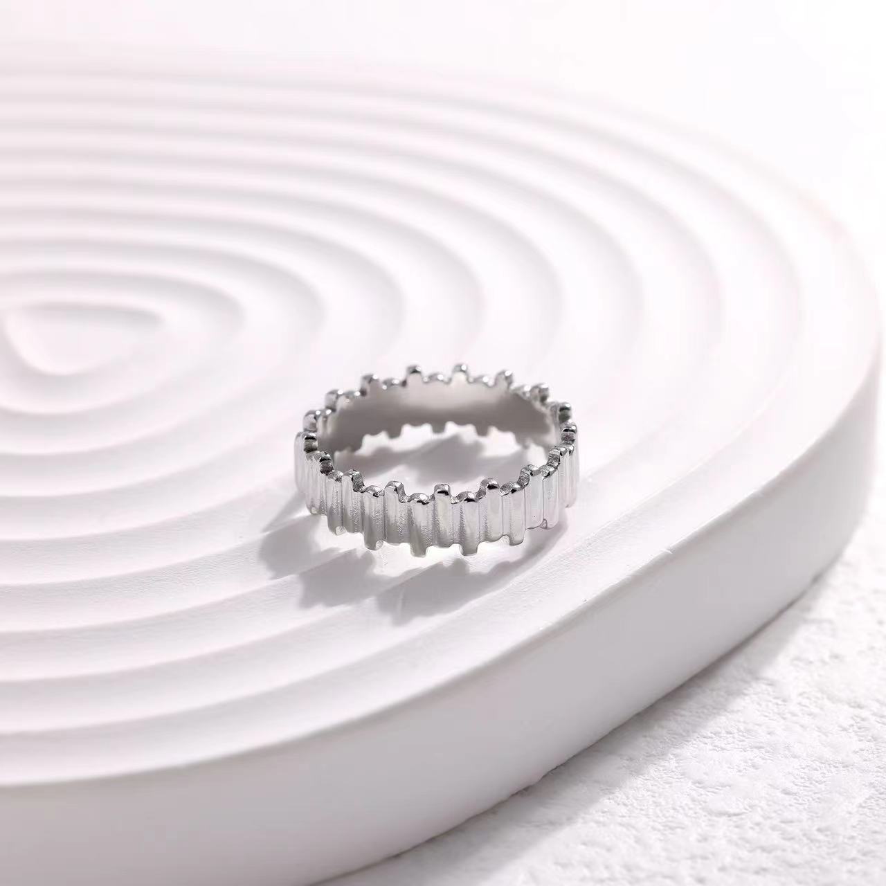 Fashion Geometric Solid Color Stainless Steel Rings 1 Piece