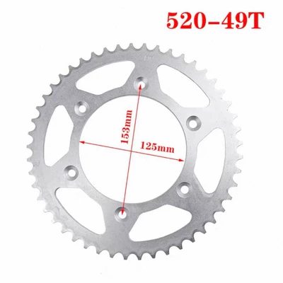Dəbilqə (Kaska) aksesuarları – sprocket for motorcycle and - 520-49-teeth-125mm-inner-hole-spacing-153mm-6-stars