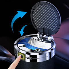 Smart sensor automatic cover-lifting ashtray with high-end feel, anti-dust, car air vent mount holder