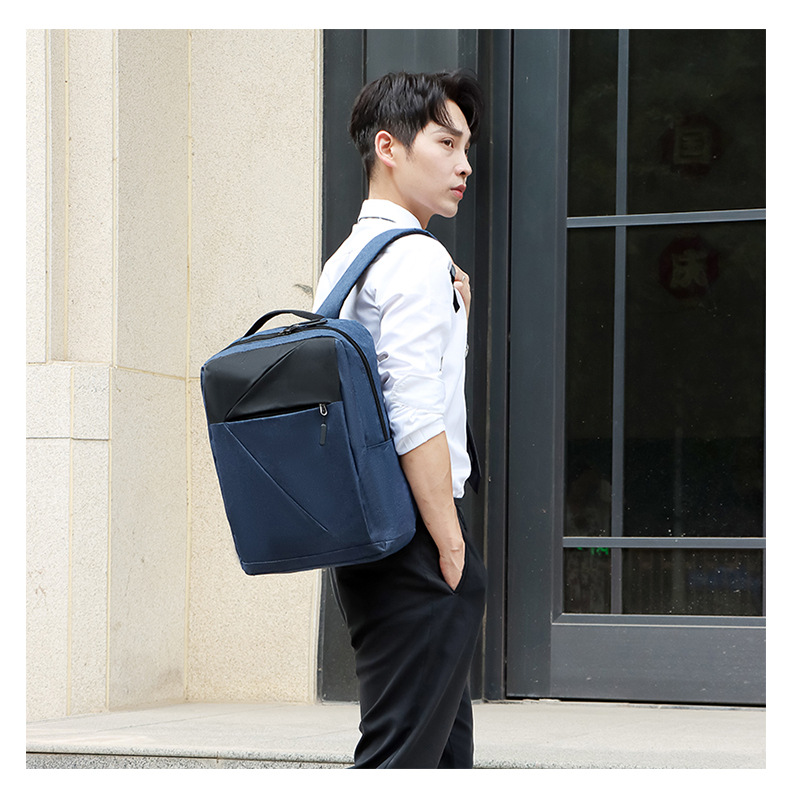 New Oxford fabric solid color backpack, a fashionable and simple large-capacity backpack for business commuting and college students' computer schoolbag undefined