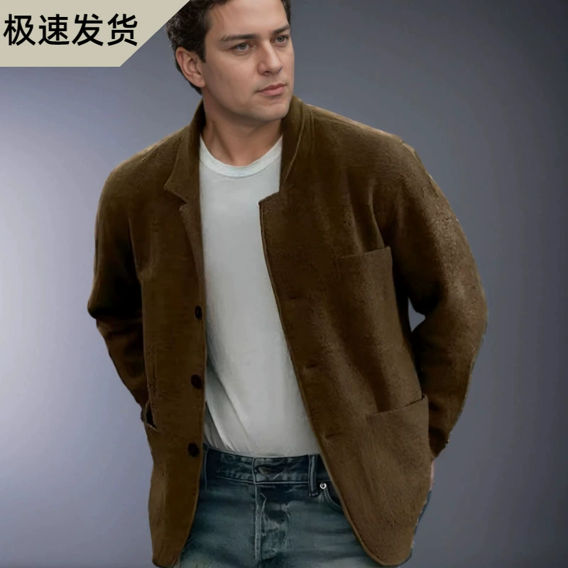 Мужской однотонный пиджак Amazon 2023 для весны и осени, повседневный, модный, трендовый