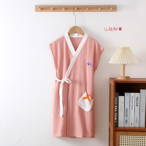 Summer Kids' Cotton Yarn Wearable Bath Towel-Style Bathrobe for Older Children & Adults | Home Wear