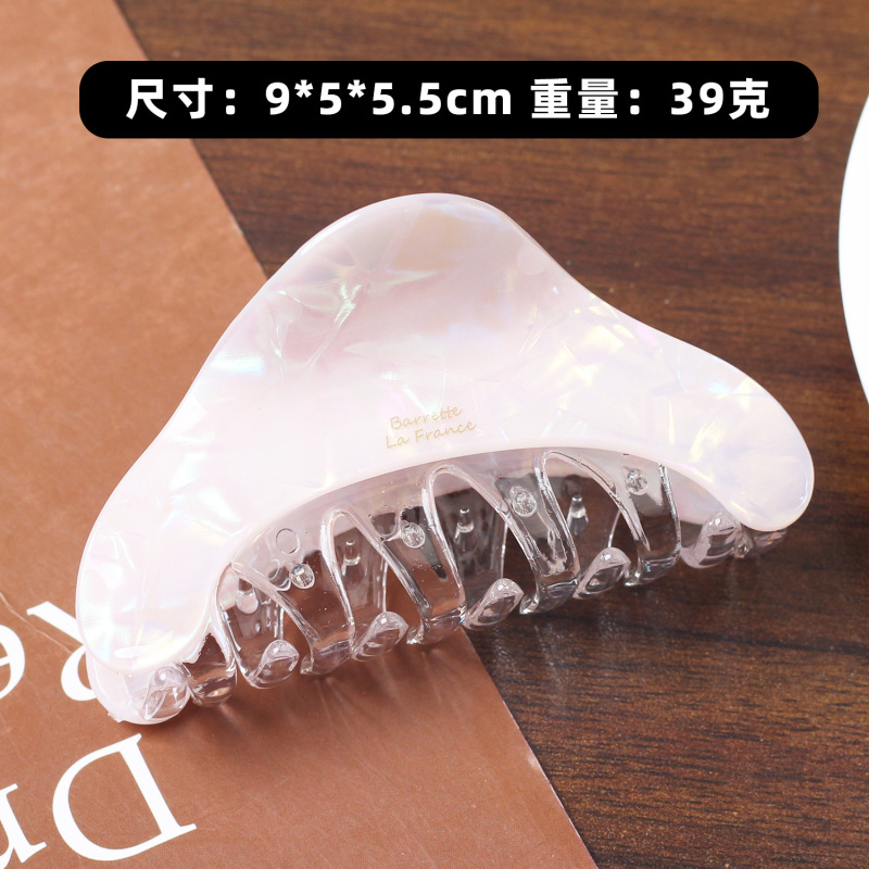 新款复古琥珀三角仿醋酸抓夹女高质量高端质感后脑勺鲨鱼夹气质|undefined