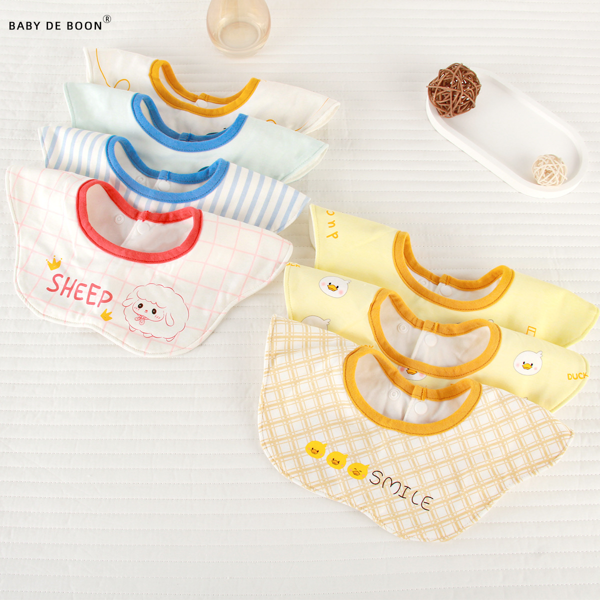 Baby's Bib Spring and Autumn Thickened Baby's Anti-Spitting Slippery Towel Pure Cotton Waterproof Neonatal Rice Bib