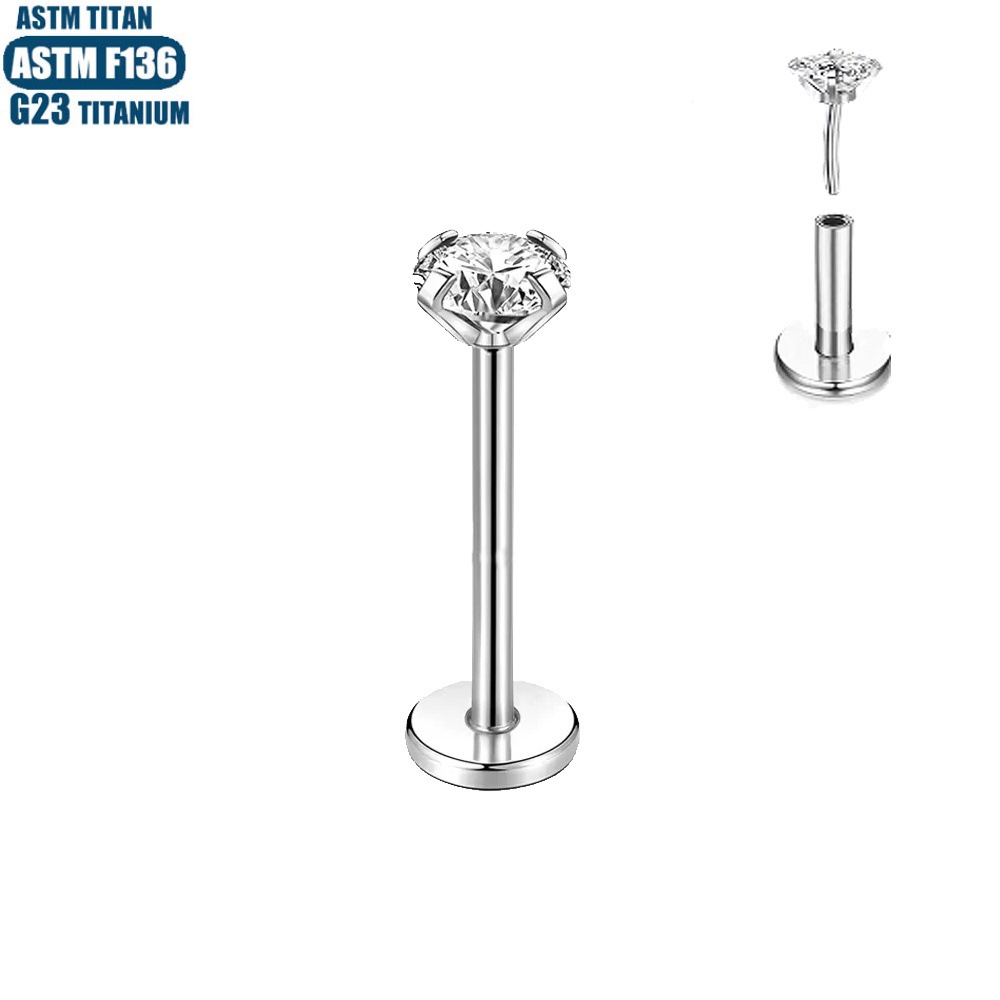Labret piercing jewelry detail image
