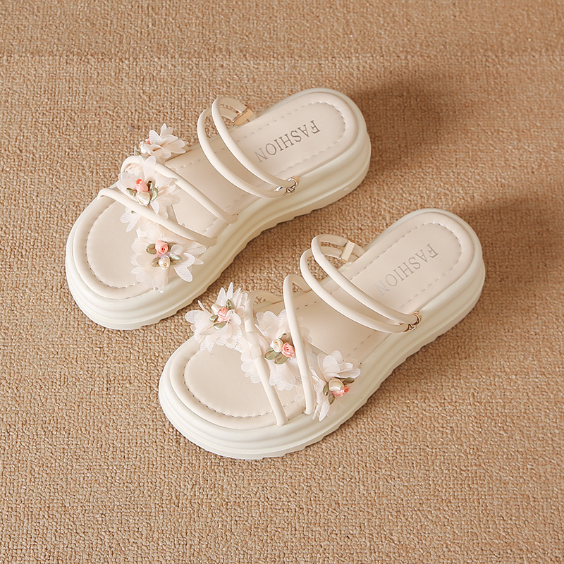 Flower Fairy Sandals with Ultra-High Heels, Fashionable for Outdoor Wear, 2025 Summer New Style, Trendy Platform Shoes with Thick Sole and Single Strap
