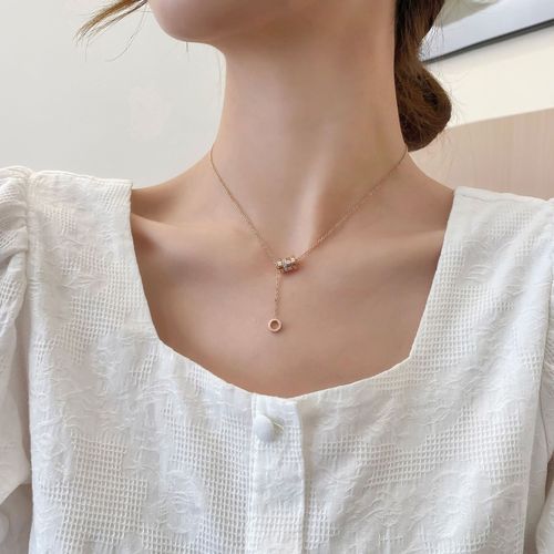 Necklace for women Roman small waist ins tassel small design Internet celebrity simple temperament new titanium steel clavicle chain for women