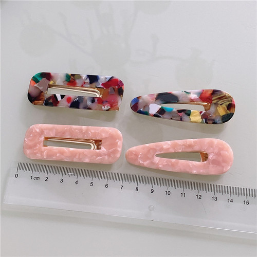 Hallyu Korean Dongdaemun Ins Acrylic Hairpin Acrylic Edge Clip Fashion Hair Accessory Cute Hair Accessory for Women
