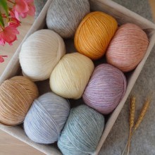 喷毛纱意大利棉羊驼毛编织围巾手工diy毛线团手编中粗羊毛线冬季