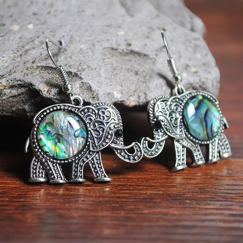 Coffee yioumei anting-anting liontin bentuk gajah lucu lintas batas gaya retro personalisasi menarik kreatif perhiasan aksesoris